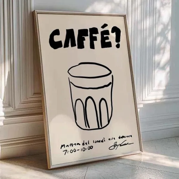 Italian Moka Pot Poster, Modern Kitchen Art Print