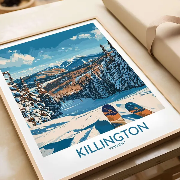 Killington Vermont Ski Poster, Gift for Art Lovers