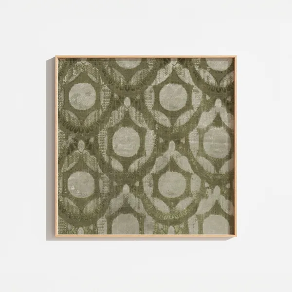 Vintage Square Sage Green Floral Tapestry Art Print