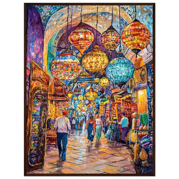 Grand Bazaar Istanbul Travel Poster, Oil Painting