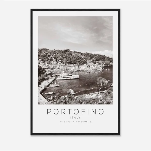 Portofino Italy Travel Photo Poster, Minimalist Print