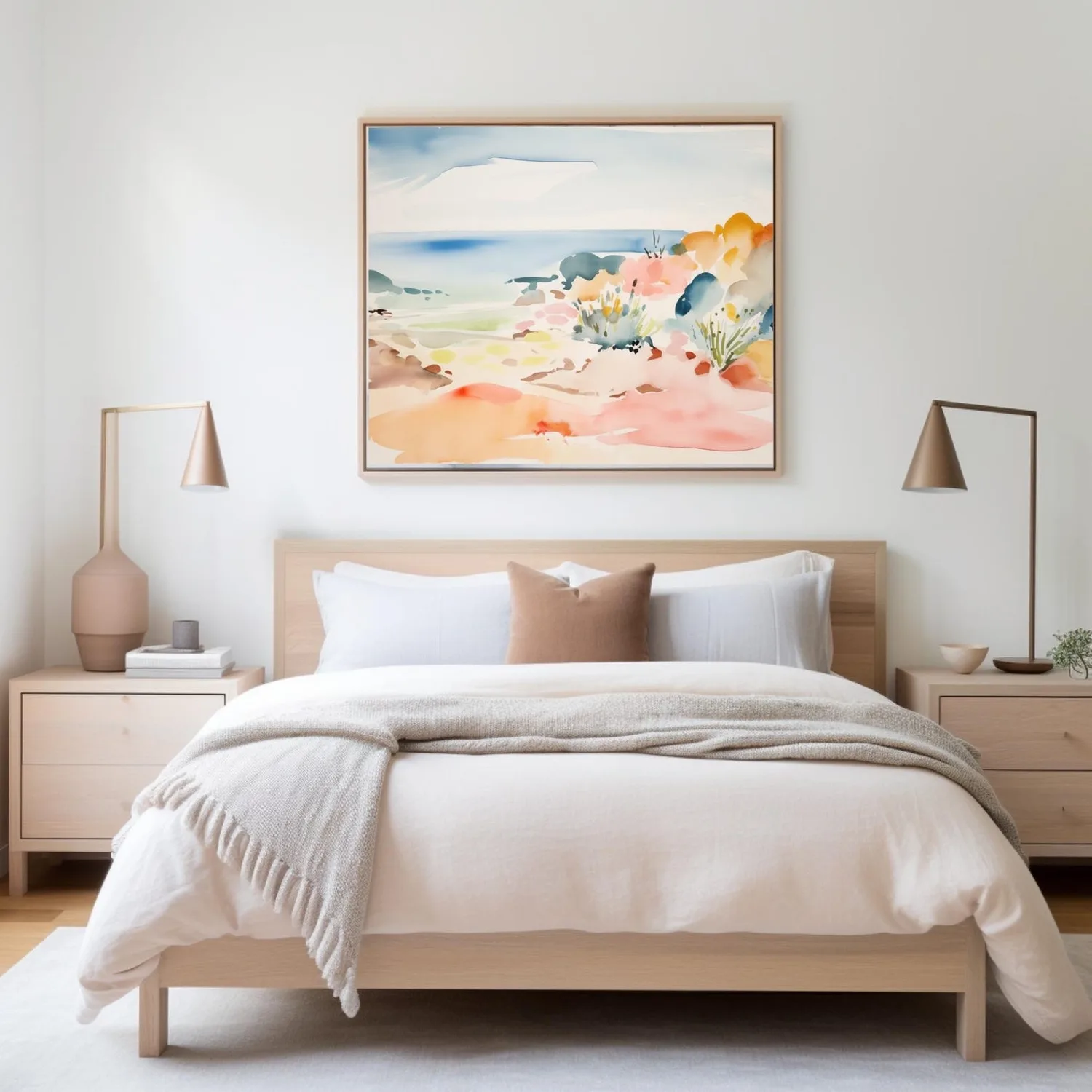 Abstract Watercolor Seascape Coastal Landscape Art Print - Image 2