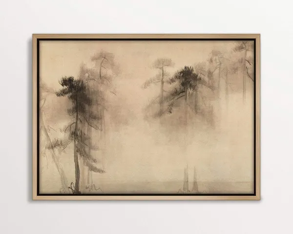 Wabi Sabi Misty Forest Minimalist Wall Art Print