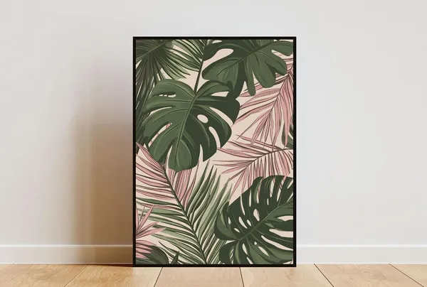 Rainforest Leaf Botanical Poster Print, Boho Decor