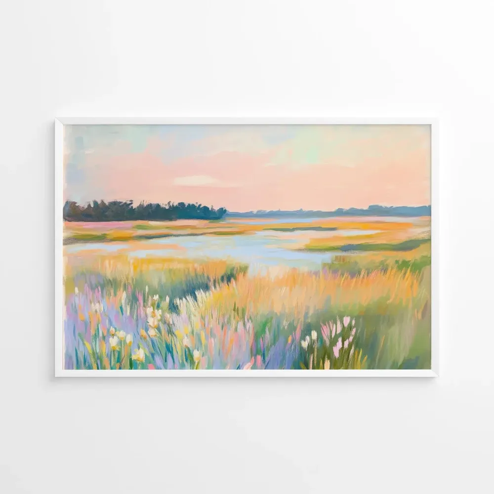 Colorful Abstract Landscape Art Print, Maximalist