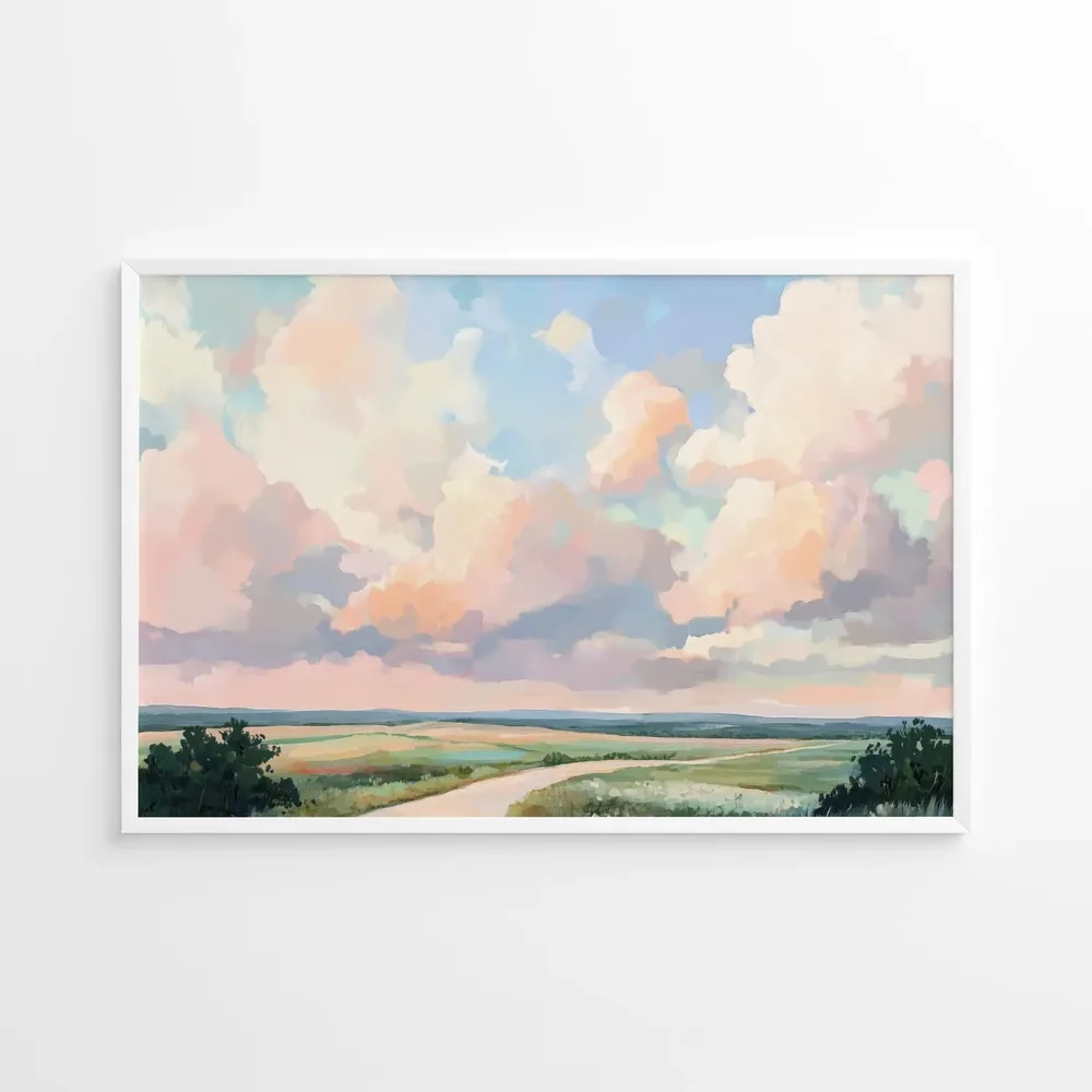 Texas Hill Country Travel Poster, Vibrant Landscape