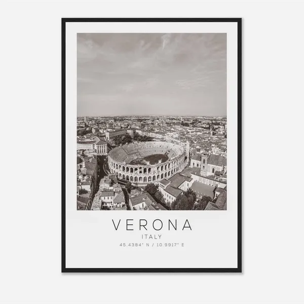 Verona Italy Minimalist Travel Poster, Travel Print