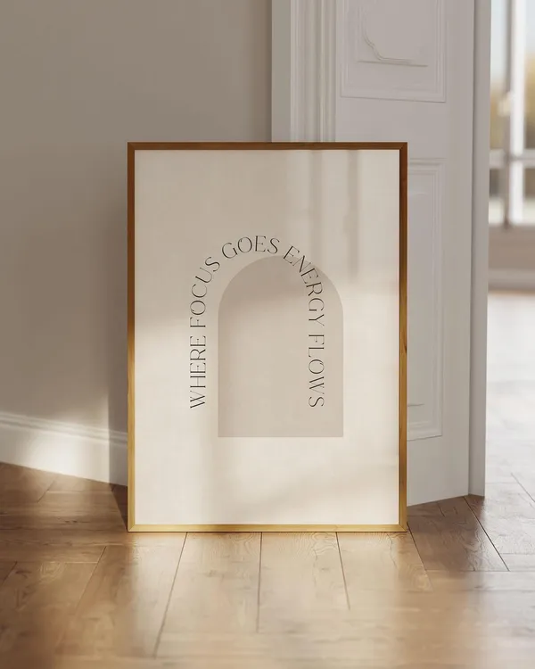Where Focus Goes Energy Flows Quote Poster