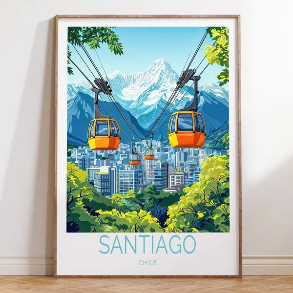 Santiago Chile Birthday Gifts Poster Print