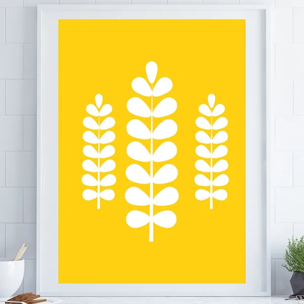 Mid-Century Modern Geometric Flower Art Print