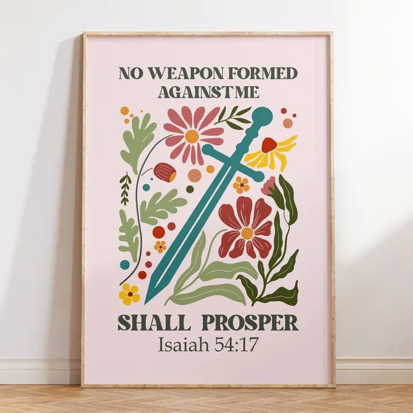 Isaiah Scripture Retro Christian Wall Art Print