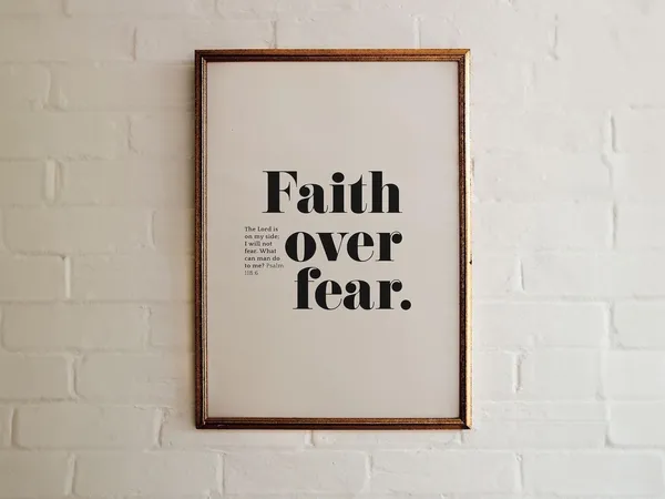 Faith Over Fear Psalm 118:6 Christian Scripture Art Print