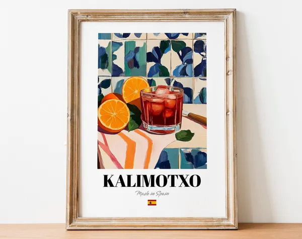Spanish Kalimotxo Poster Print, Wine Cocktail