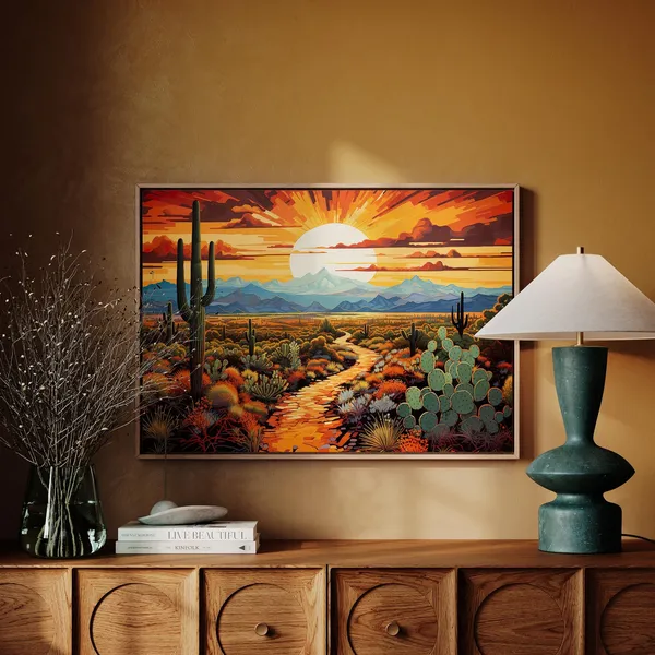 Southwestern Landscape Art Print, Arizona Mexico Texas