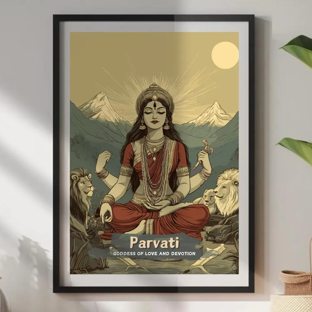 Parvati Print, Hindu Goddess of Love and Devotion