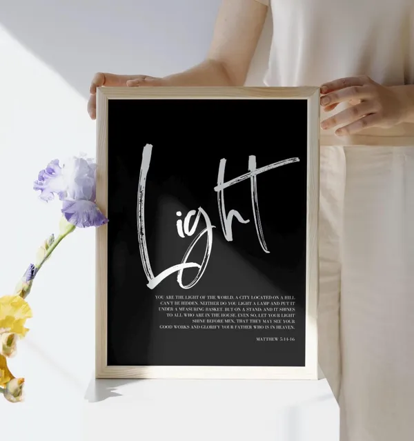 Matthew 5:14-16 Light Of The World Scripture Print