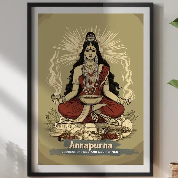 Annapurna Hindu Goddess Of Food And Nourishment Art Print