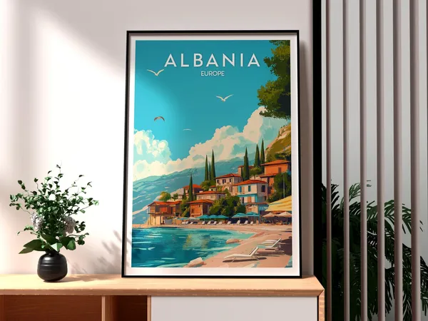 Albania Travel Poster, Europe and The Balkans