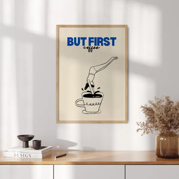 But First Coffee Poster, Kitchen Wall Art Print