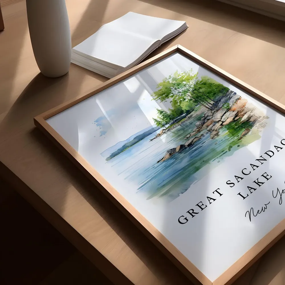 Sacandaga Lake New York Travel Poster, Custom Text - Image 5