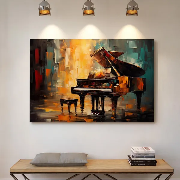 Abstract Piano Art Print, Expressionist Music Decor