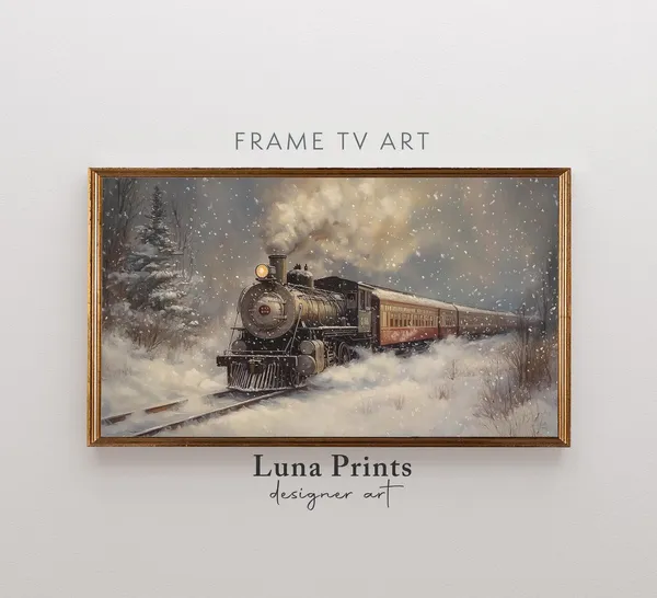 Train Winter Screensaver Christmas Travel Poster