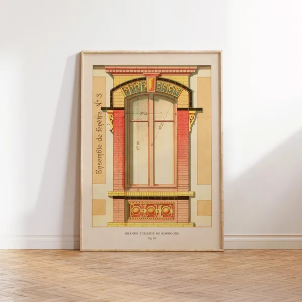 Vintage French Architecture Poster, Antique Style Print