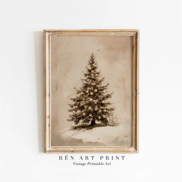 Christmas Tree - Vintage Winter Art