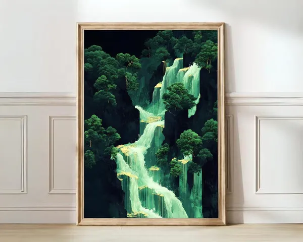 Japanese Waterfall Vintage Art Print, Hokusai