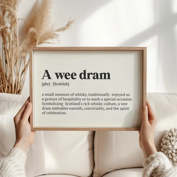 A Wee Dram Definition Art Print, Scottish Culture