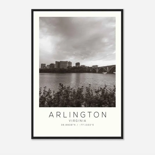 Arlington Virginia Minimalist Travel Poster, Travel Print