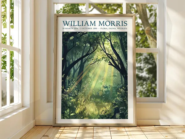 William Morris Style Autumn Forest Art Print