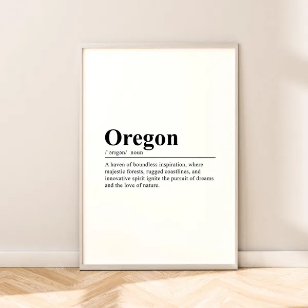Oregon State Minimalist Travel Print, Wall Art