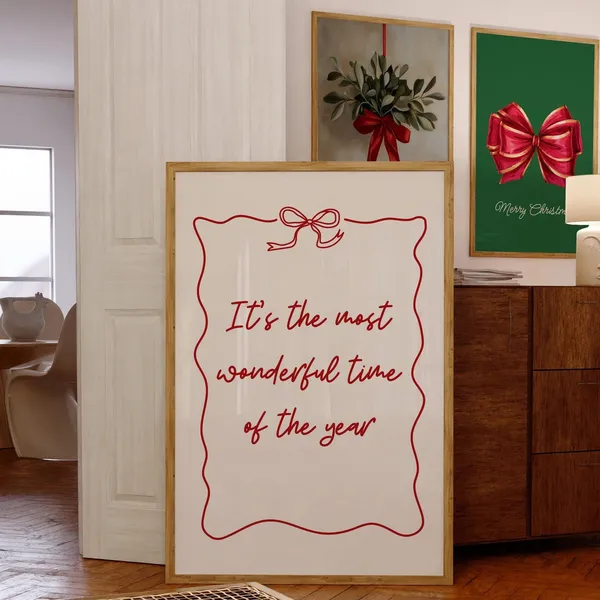 Minimalist Red Christmas Quote Art Print
