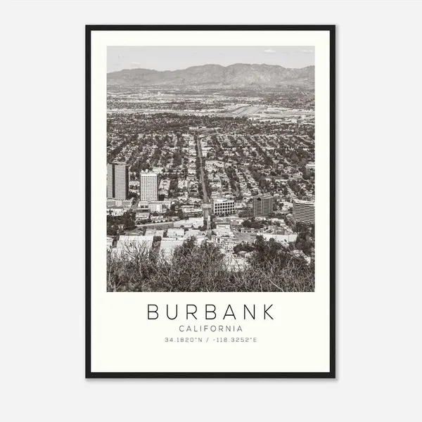 Burbank California Minimalist Travel Poster