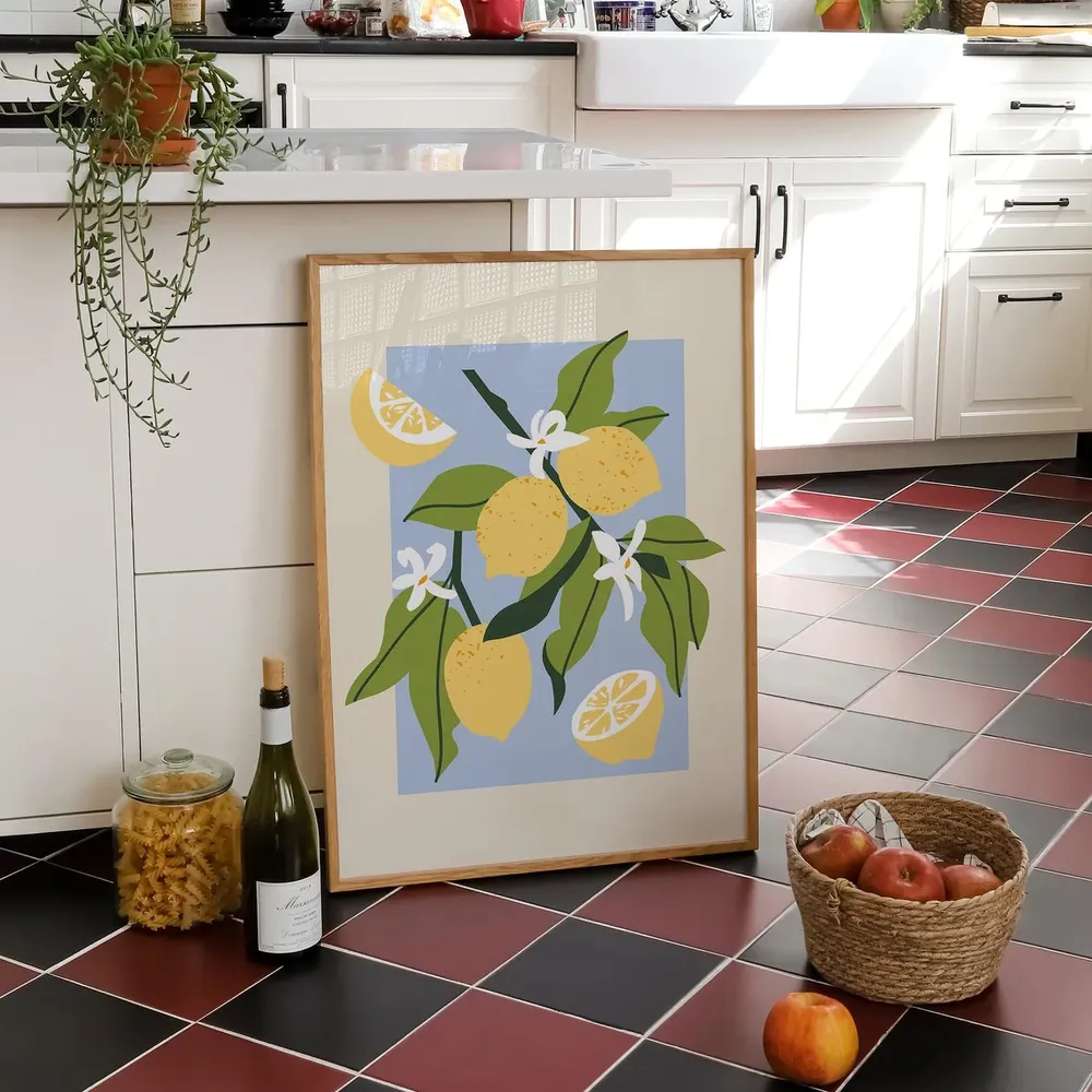 Lemons Fruit Market Kitchen Poster Print - Image 2