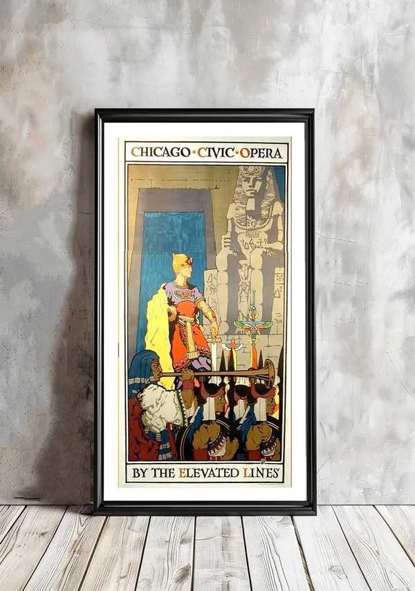 Chicago Civic Opera Vintage Travel Poster