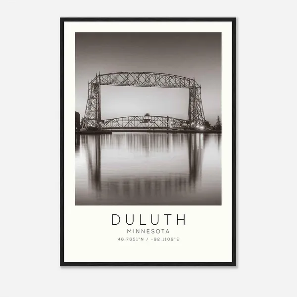 Duluth Minnesota Minimalist Travel Poster, Art Print