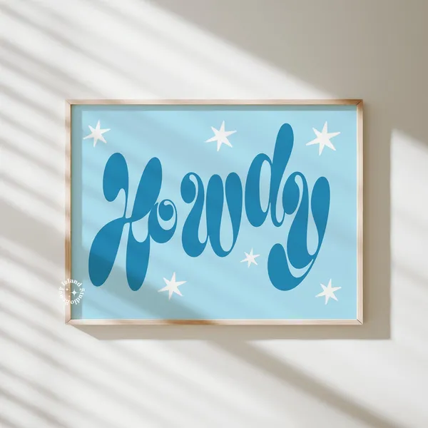 Howdy Coastal Cowgirl Typography Art Print