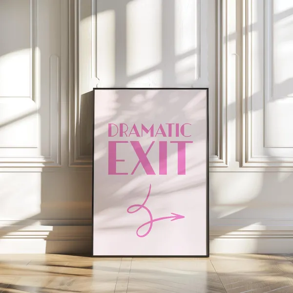 Dramatic Exit Theatre Lover Art Print, Drama Room Decor