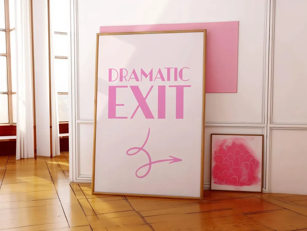 Dramatic Exit Theatre Lover Art Print, Drama Room Decor - Image 3