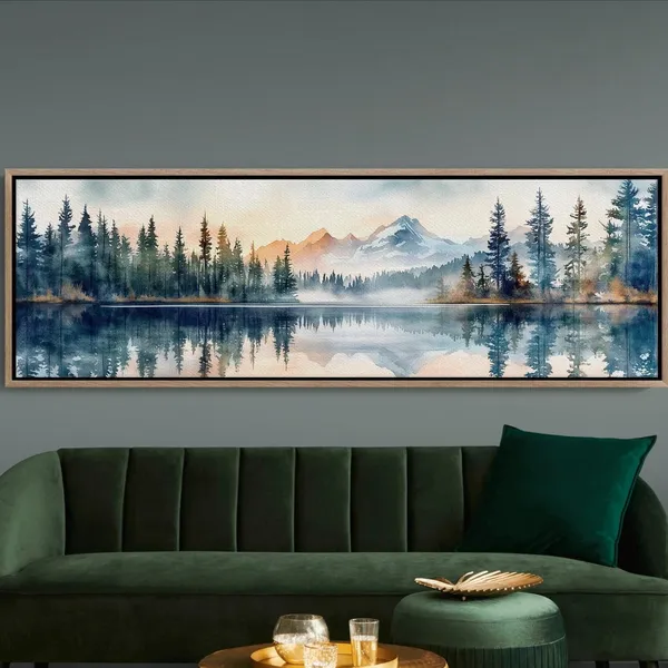 Mount Whitney Reflection Art Print, Misty Mountain Lake