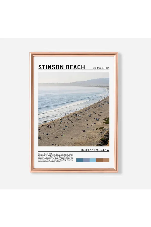 Stinson Beach California Travel Poster, Artwork