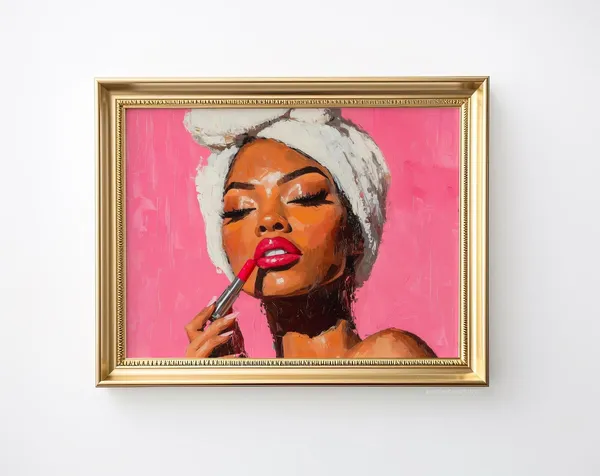 Black Girl Wall Art, Vintage Oil Painting Art Print