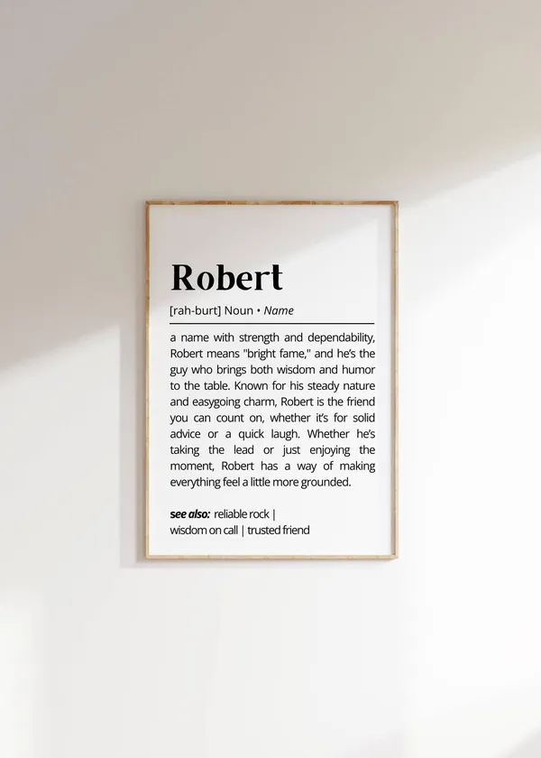 Robert Name Meaning Personalized Name Art Print