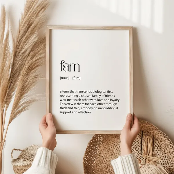 Fam Definition Art Print, Modern Typography Decor
