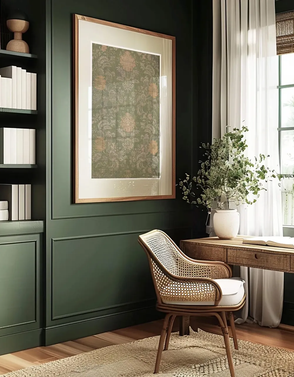 Vintage Baroque Damask Floral Tapestry Art Print - Image 3
