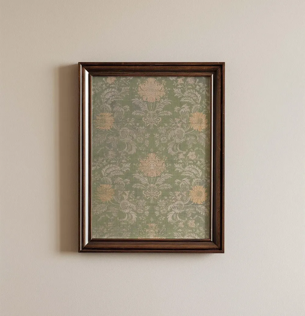 Vintage Baroque Damask Floral Tapestry Art Print - Image 2