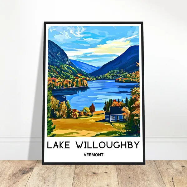 Lake Willoughby Travel Poster, Vermont Place Art