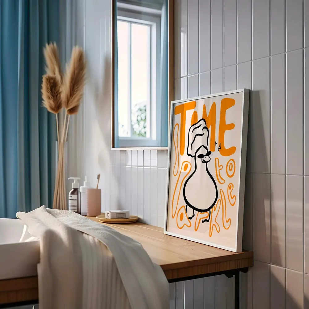 Time To Sparkle Duck Art Print, Bathroom Decor - Image 2